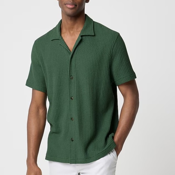 J crew sanctuary Short-sleeve textured camp shirt